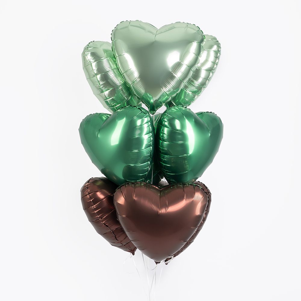 Шар (19''/48 см) Сердце, Кактус, Бохо, 1 шт.