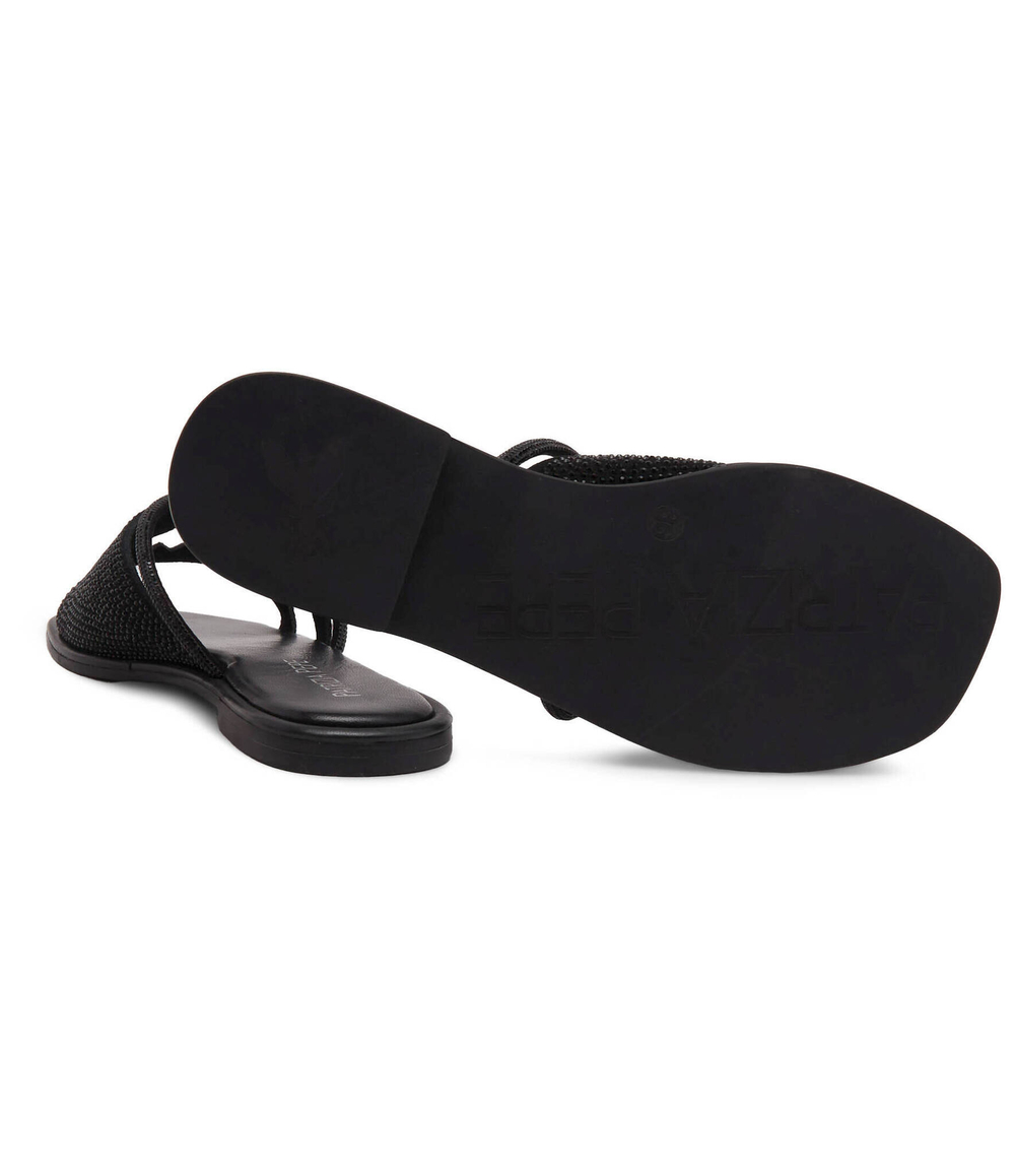 Шлепанцы кожаные vitello nero Patrizia Pepe - черный(PPJ284)