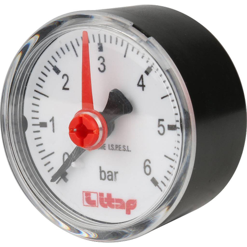 Манометр с аксиальным подключением, 6 Бар, 1/4" дюйма, ITAP, 483R