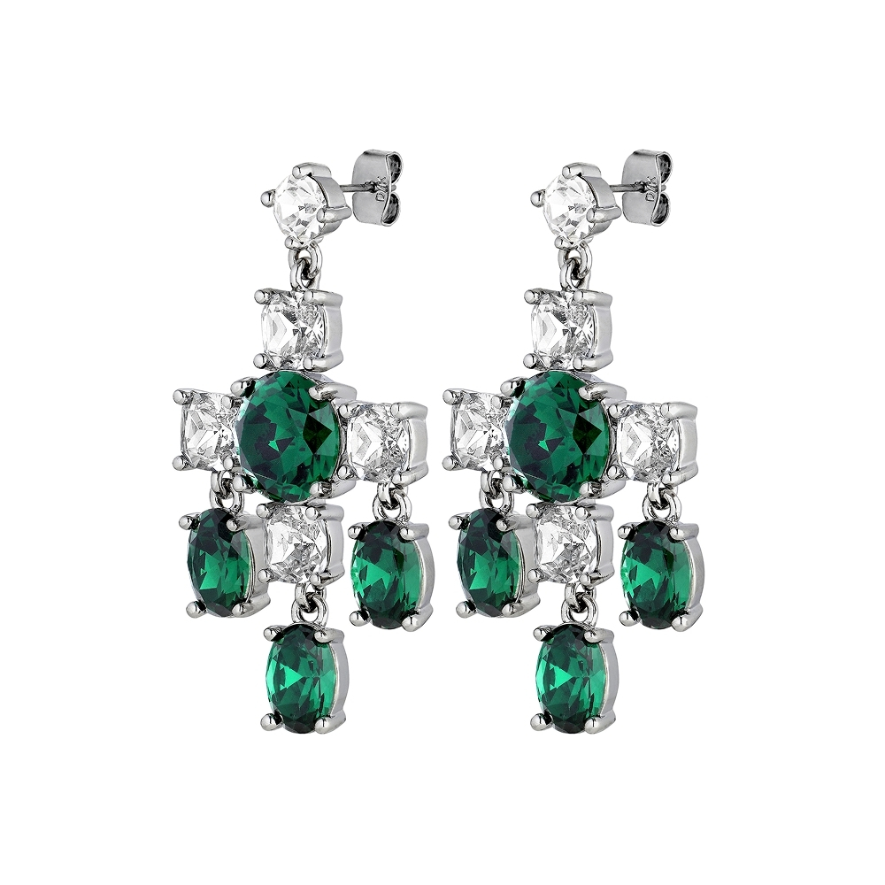 Серьги Dyrberg Kern LEONORA SS EMERALD GREEN / CRYSTAL 430072