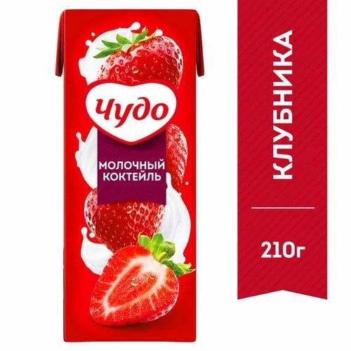 Коктейль молочный Чудо Клубника 2% 200мл