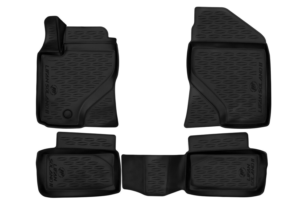 Коврики Standard, 3D в салон LIFAN Solano II, 02/2016- , седан, 4 шт. (полиуретан, чёрные) Element.1BBFN00