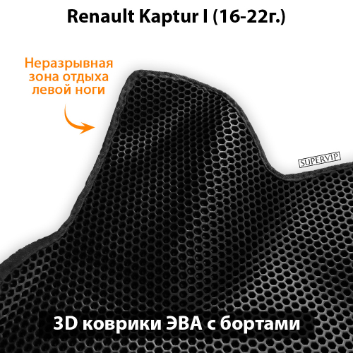 Передние автомобильные коврики ЭВА с бортами для Renault Kaptur I (16-22г.)