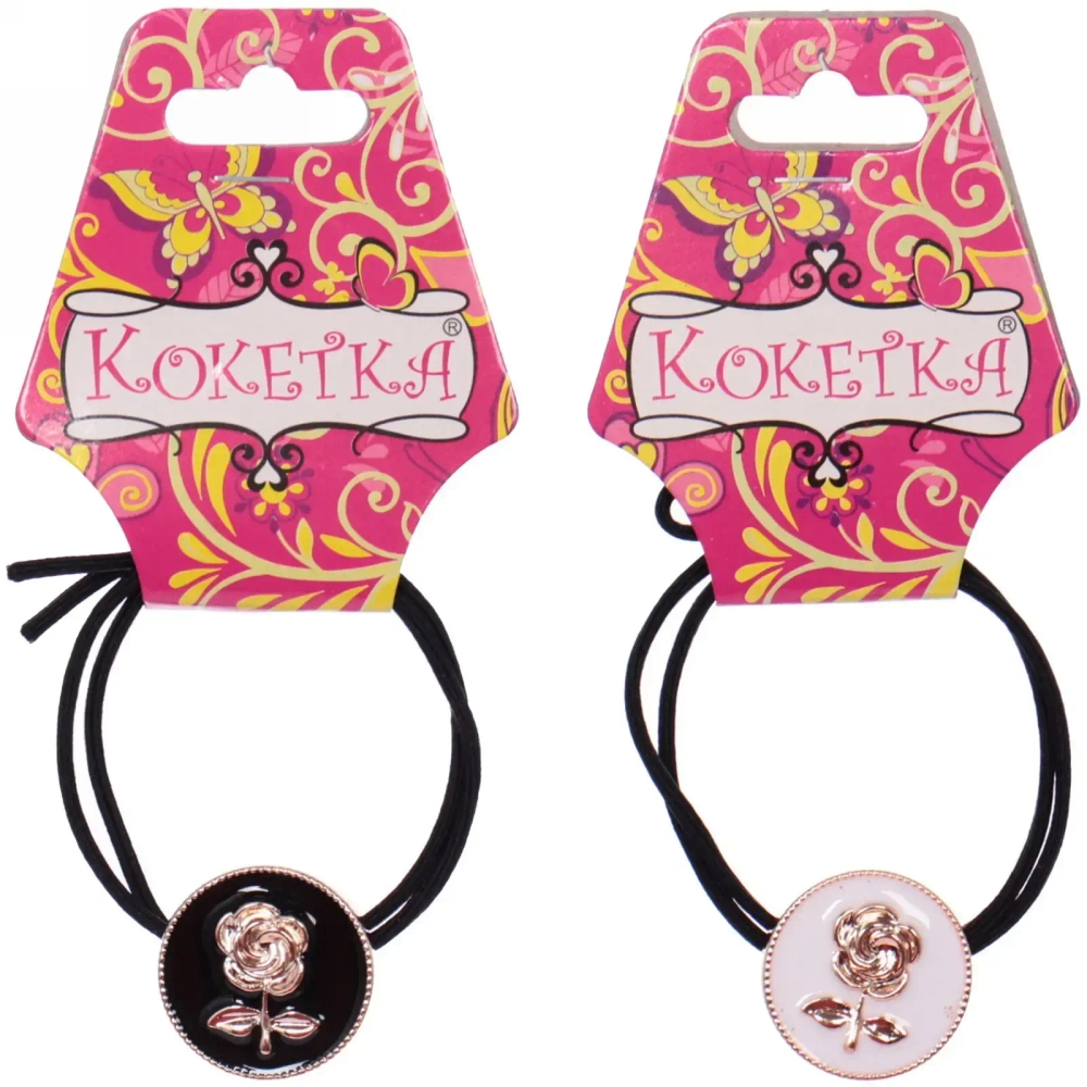 Резинка для волос 1шт «Кокетка - Aks Bambina», роза, микс 2 цвета, d-5см