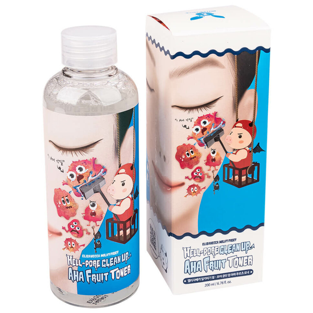 [Elizavecca] Тонер-пилинг ФРУКТОВЫЕ КИСЛОТЫ Hell-Pore Clean Up Aha Fruit Toner, 200 мл