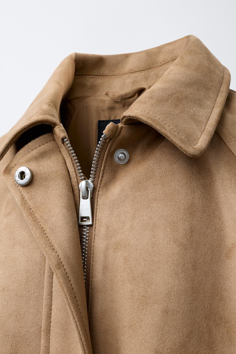 ZARA БОМБЕР ИЗ ИСКУССТВЕННОЙ ЗАМШИ, ПЕСОЧНЫЙ