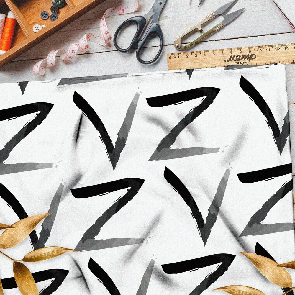 Ткань муслин Z за победой V сила в правде