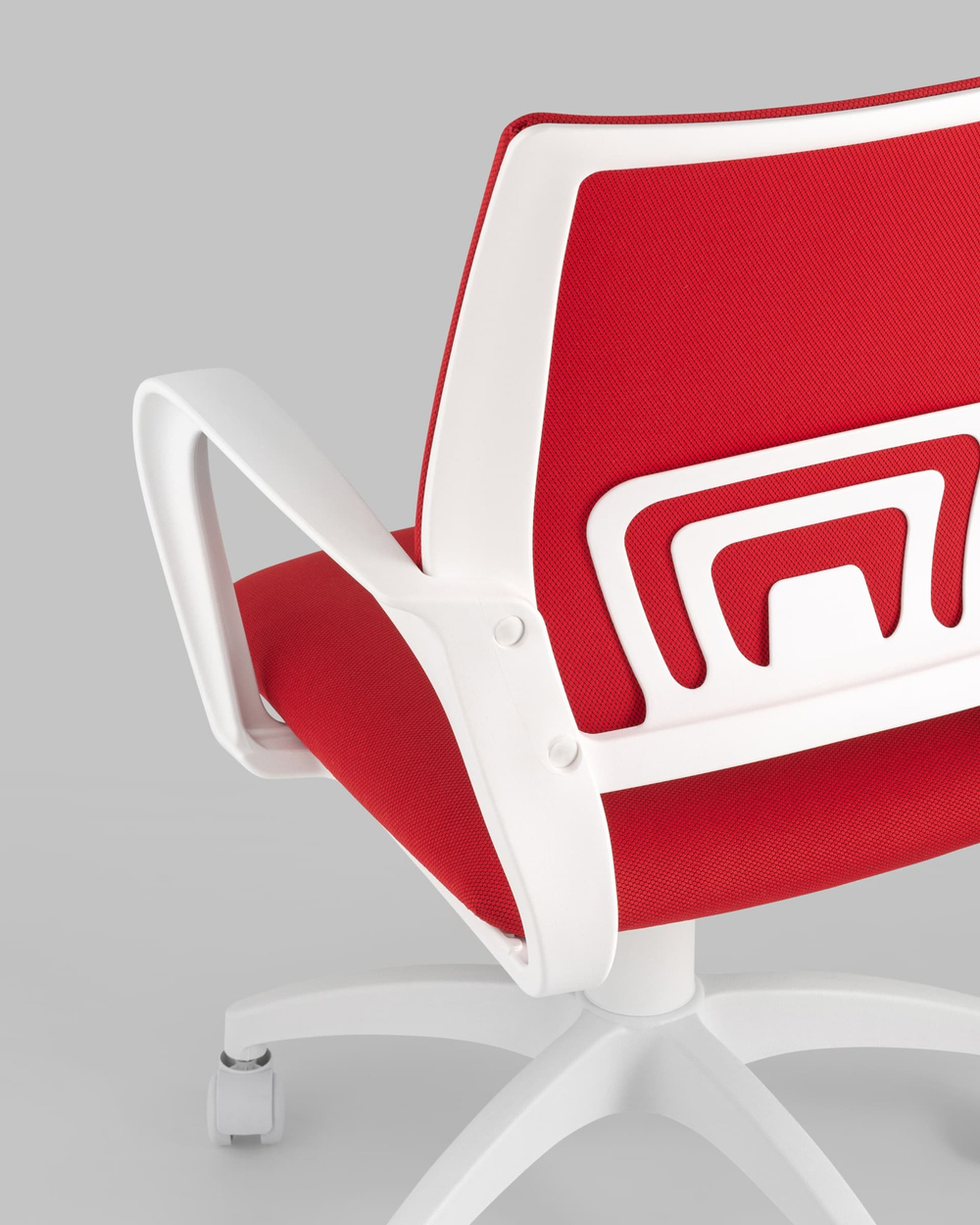 Кресло офисное TopChairs ST-BASIC-W красная ткань крестовина белый пластик