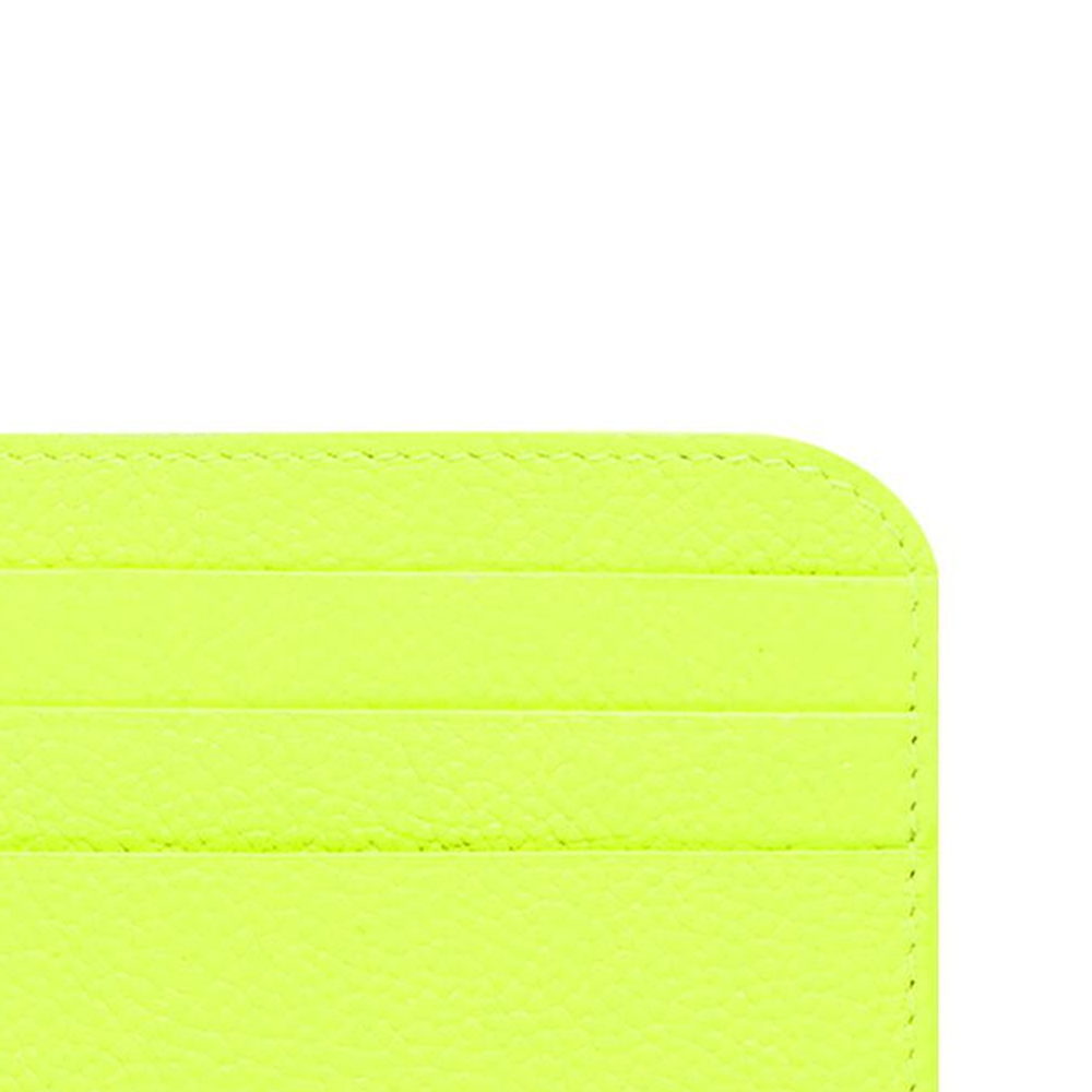 Balenciaga Grain Calfskin Card Holder Card Holder Women"s Neon Yellow