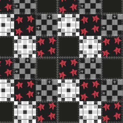 Черно-серый узор в пэчворк стиле