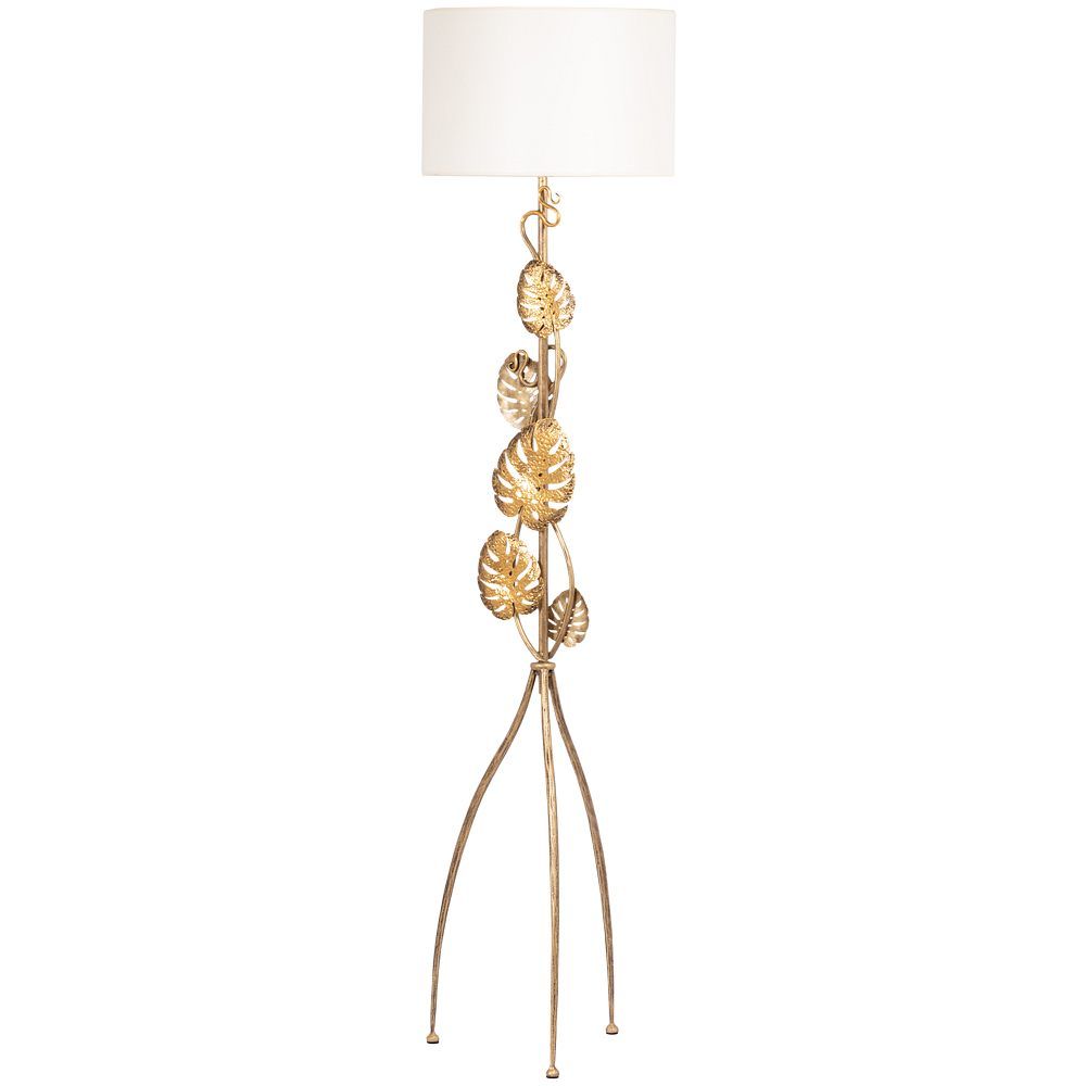 Светильник напольный торшер Monstera Deliciosa (Монстера) с абажуром Винтаж-2 Айвори