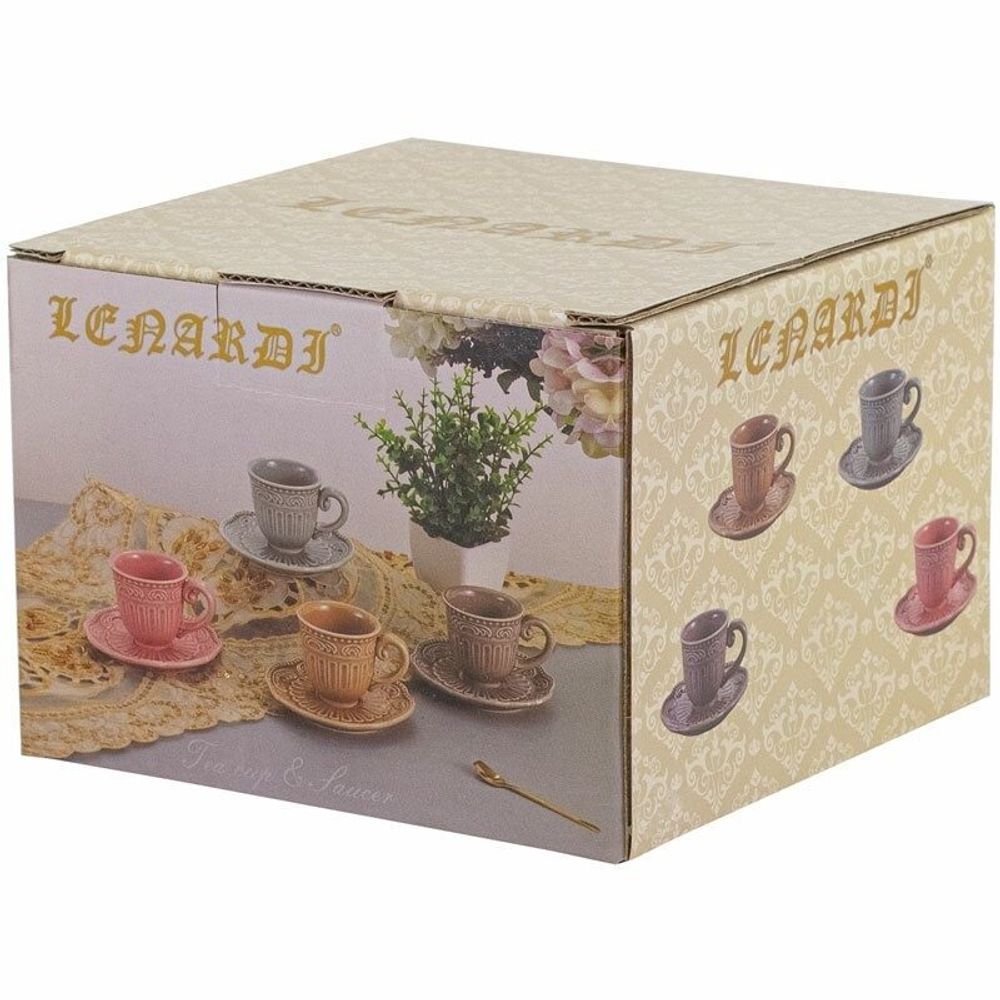 Lenardi 110428 Чашка с блюдцем 250 мл БАВАРИЯ карамель в под.уп.(х36)Керамика