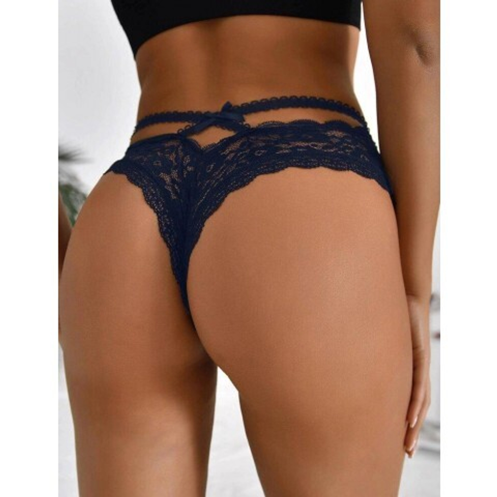 Трусики Sexy Floral, синие, M-L