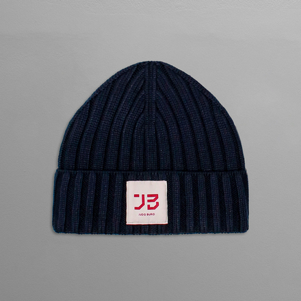Шапка синяя JUDO BURO/ ДЗЮДО БЮРО с нашивкой JB