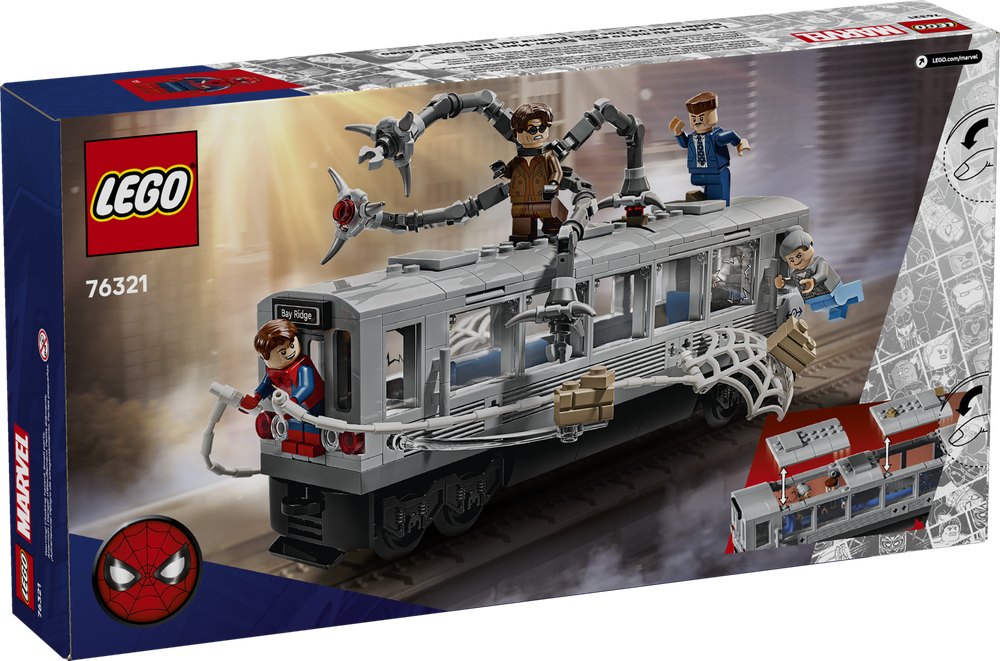 Конструктор Лего Марвел Сцена с Человеком-пауком 76321 | LEGO Marvel Spider-Man Doc Ock Subway Train Scene 393 детали 9+