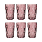 MILLIMI Набор стаканов 6 шт, 350 мл, стекло, бордовый ромб