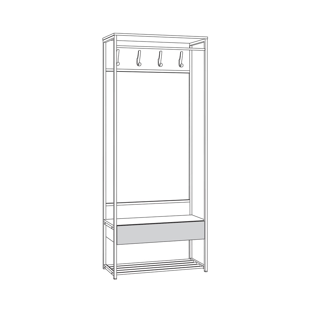 Прихожая 15.120 N Трувор Дуб Гранж Песочный, Интра