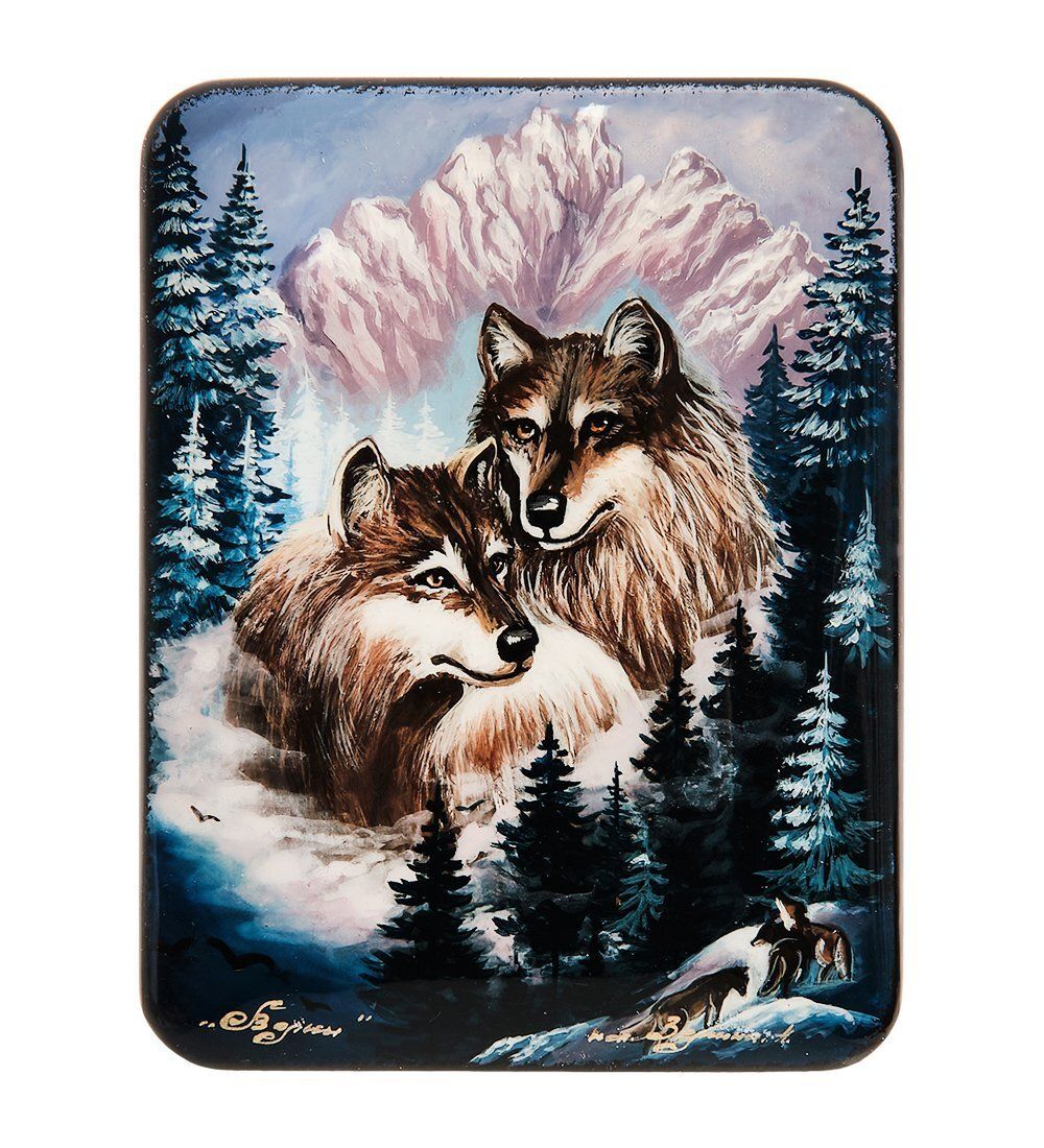 Народные промыслы ШК-55/132 Шкатулка «Волки» Земина