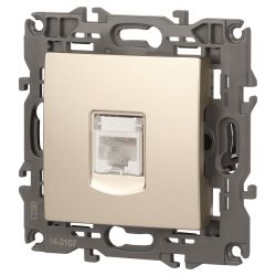 14-3107-04 ЭРА Розетка RJ45, IP20, шампань