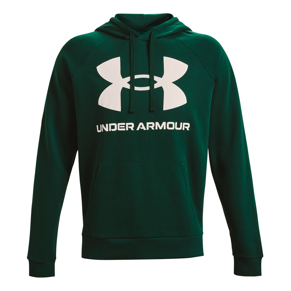 Мужская кофта теннисная Under Armour Rival Fleece Big Logo Hoody Men - Dark Green, White