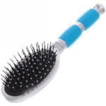 Расческа массажная «Lavanda», овальная малая, цвет ручки голубой, 23,5см.