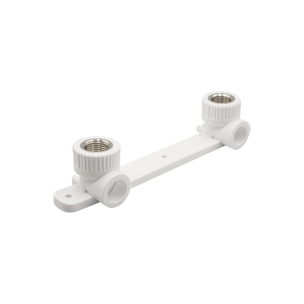 Уголок комб. вн 20х1/2'' с креплением двойной EVER® plast БЕЛЫЙ (Россия)