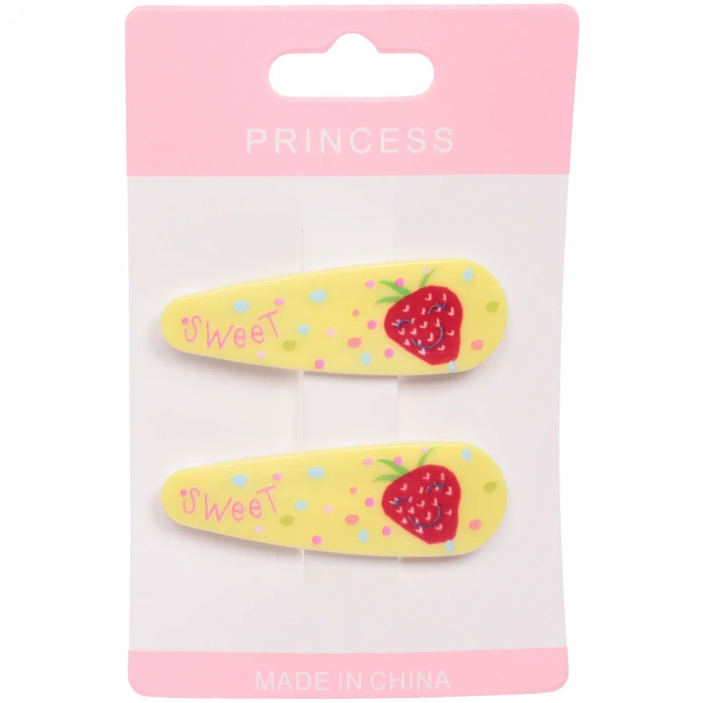Зажимы для волос детские 2шт «Happy smile», ягодки, микс 6 цветов, 5,5*1,5см