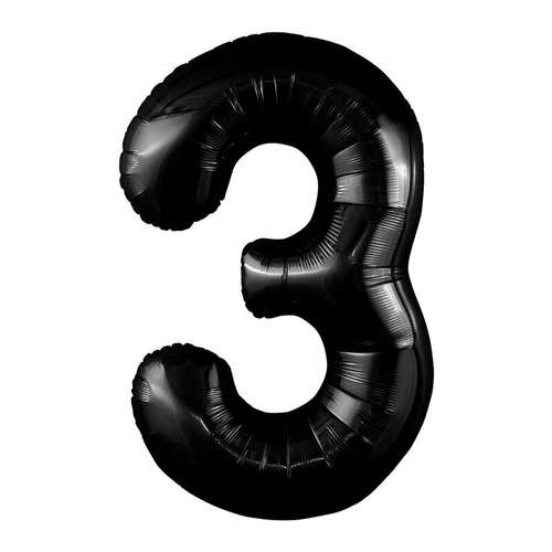 Цифра 3 черный блеск 40" Agura