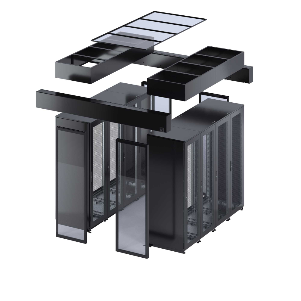 Холодный коридор, шириной 1200мм, высотой 2120, глубиной шкафов 800мм и глубиной коридора 1,7 м, с автоматическими дверями, и задней панелью