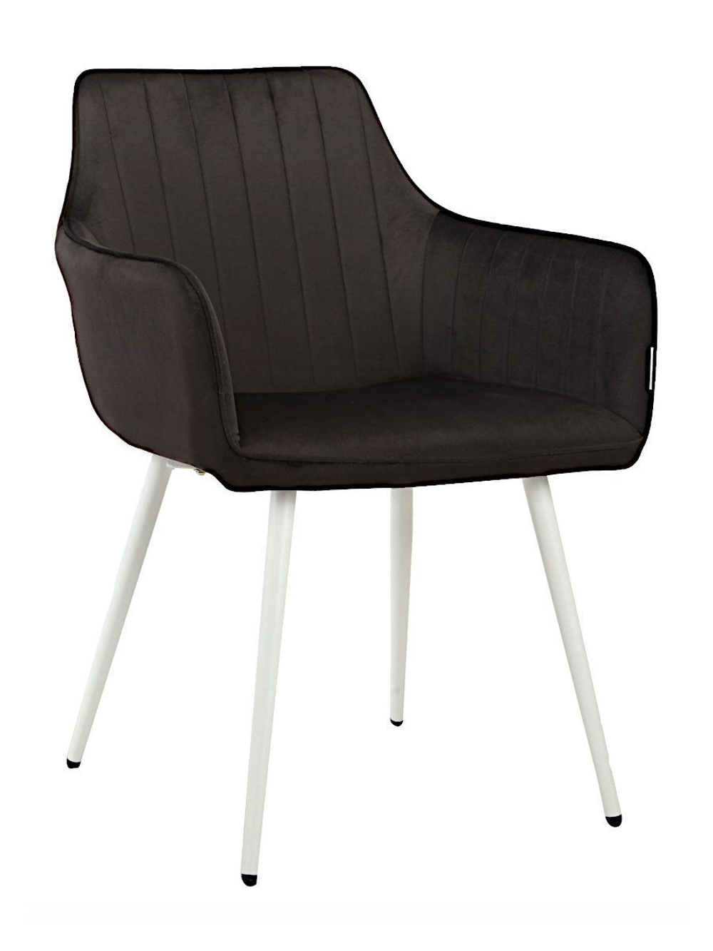 Стул LA ALTA GRATTA велюр черный, каркас белый