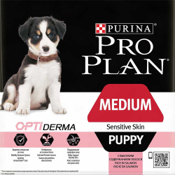 Pro Plan Puppy Medium Salmon - сухой корм для щенков средних пород c чувствительной кожей (лосось/рис)