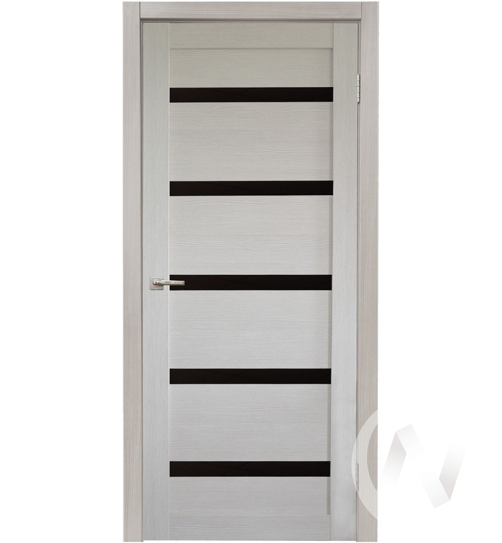 Дверь царговая серия Стиль-5; 90; ост; лиственница кремовая; стекло черное