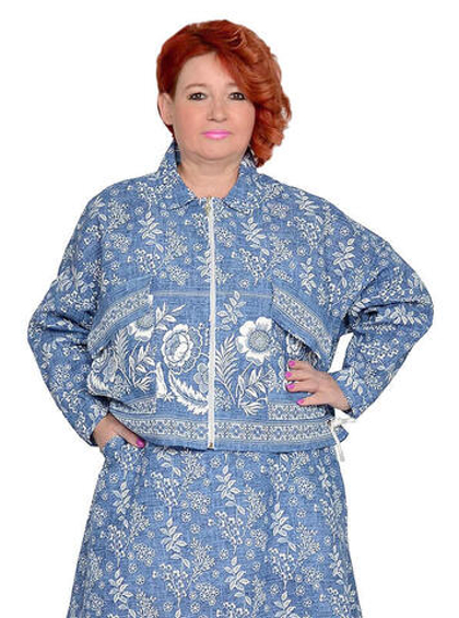 Укороченный жакет из рогожки Любава