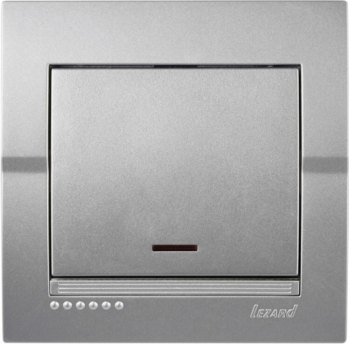 DERIY 702 2828 111 Выкл. с подсветкой серебристый металлик