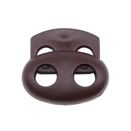 Фиксатор Овал мал. 2отв. d=4мм, 14*17мм, цв.коричневый