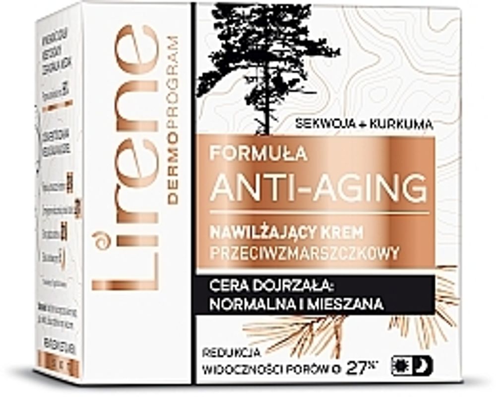 Lirene Anti-Aging Крем для лица, увлажняющий, против морщин, для нормальной и комбинированной кожи, день/ночь, 50 мл