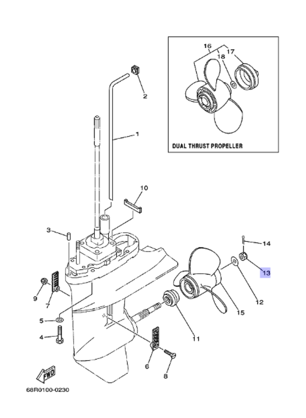 Гайка гребного вала ПЛМ 6-20лс (9017110M0100)