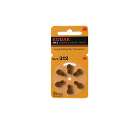 Батарейки Kodak ZA312-6BL [KZA312-6] MAX Hearing Aid