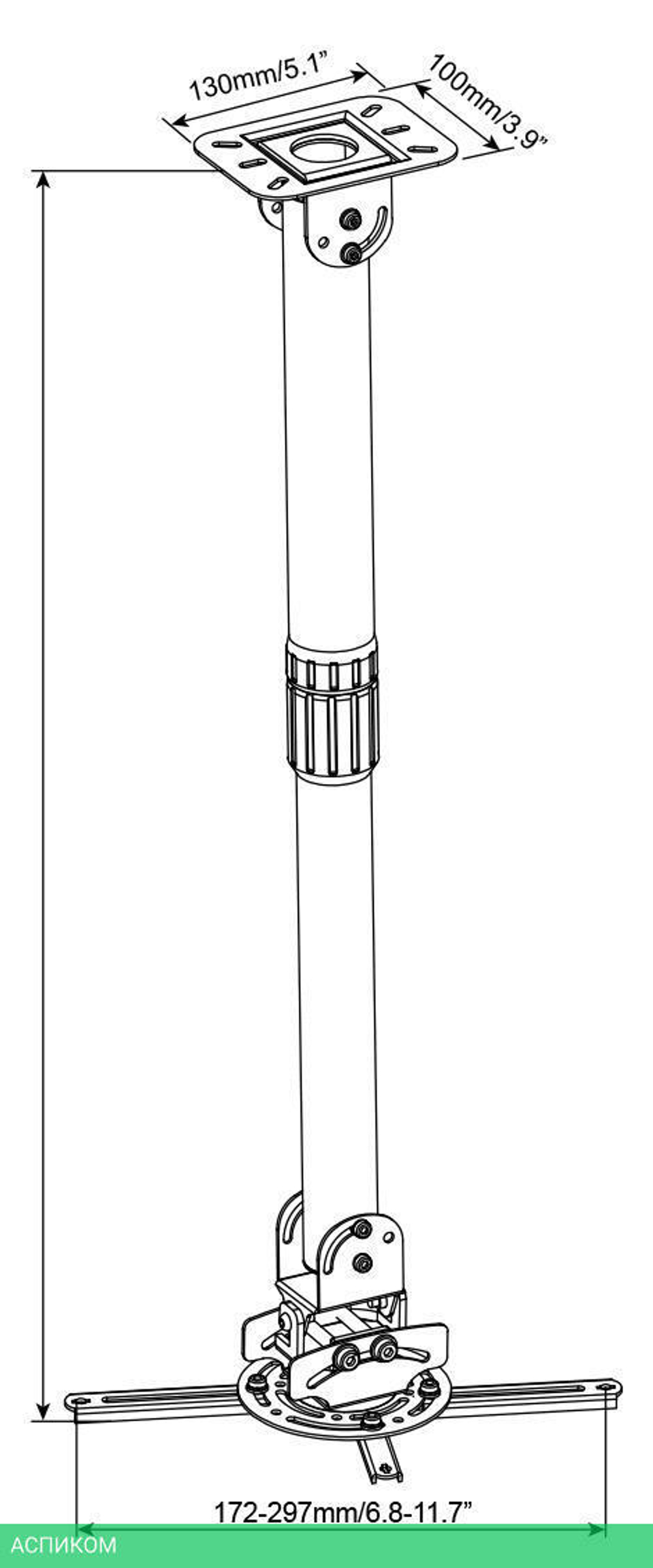 Кронштейн Cactus CS-VM-PR16L-AL