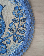 Набор гобеленовых салфеток Гжель птички D20 см 6 шт