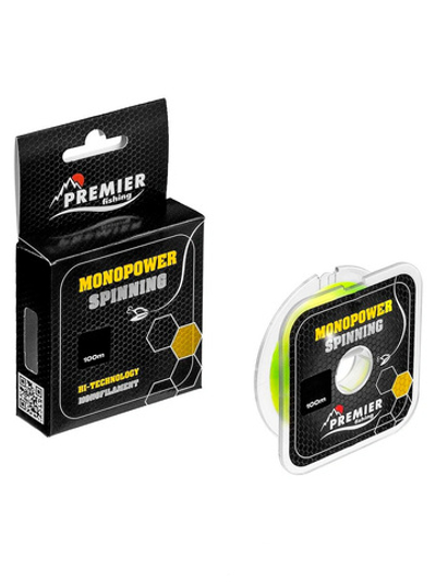 Леска для рыбалки Premier Fishing MONOPOWER SPINNING F.Yellow Nylon 0,20mm/100m (PR-MS-Y-020-100)