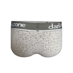 Серые хлопковые трусы-брифы с принтом в виде звёздочек (Размер: XL) (Цвет: серый)