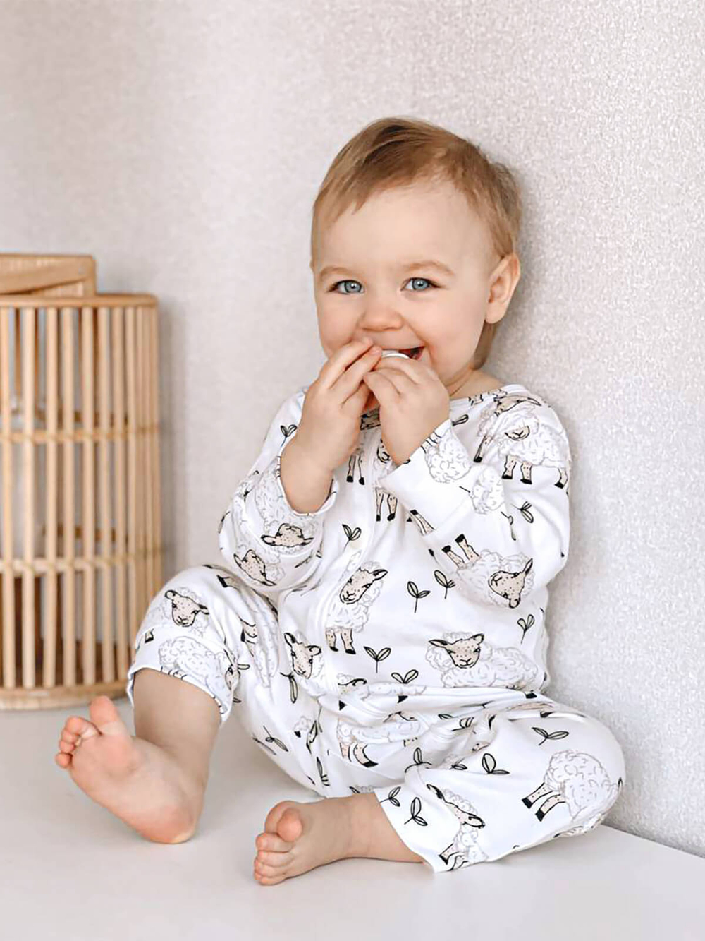 Комбинезон Mjölk Sleep and Play Овечки, на манжетах