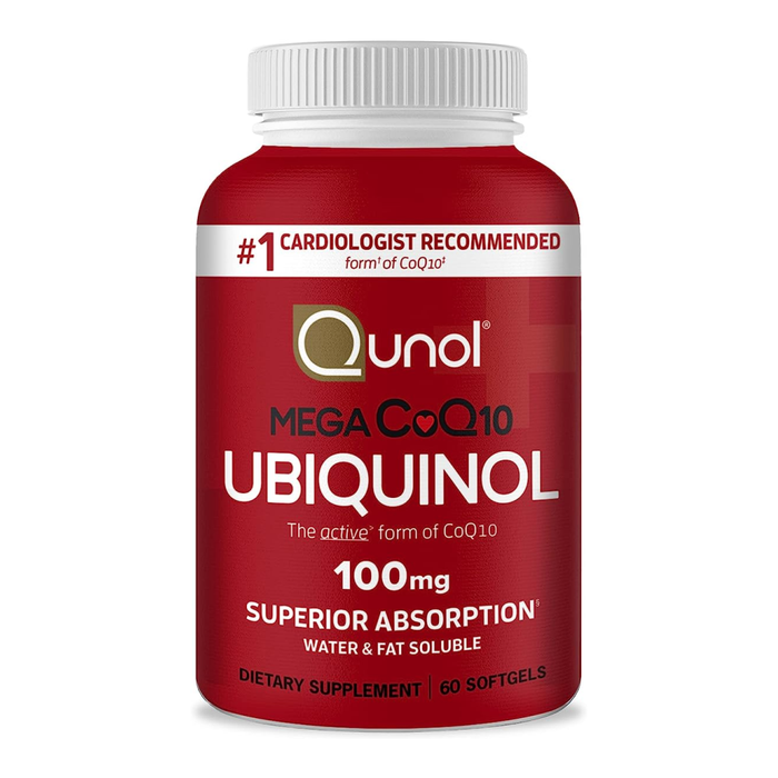 Убихинол с витамином C, Mega CoQ10 Ubiquinol, Qunol, 60 капсул