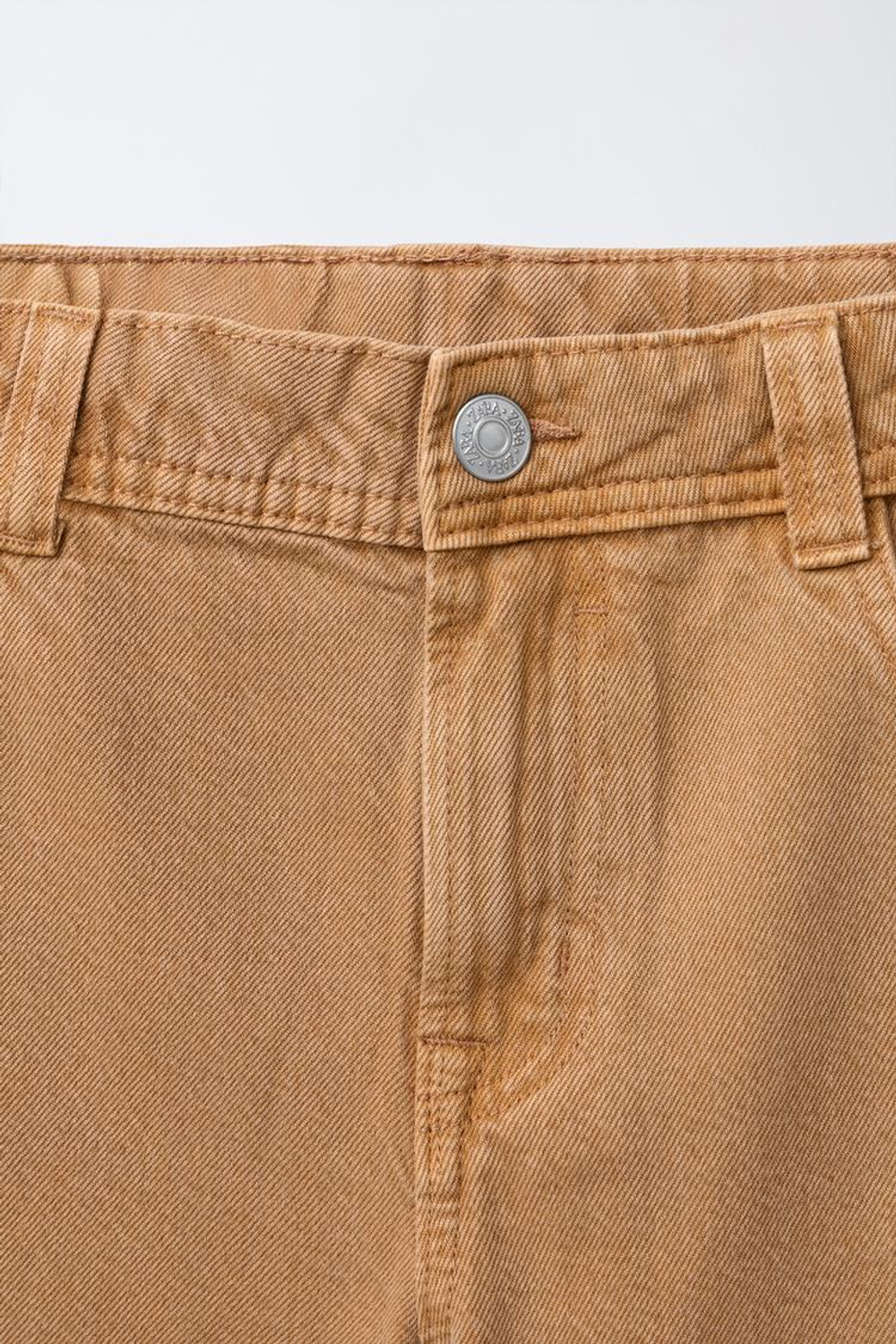 ZARA ХОЛЩОВЫЕ БРЮКИ ПРЯМОГО КРОЯ, ТЫКВЕННЫЙ