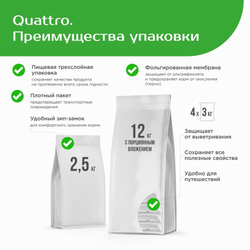 Корм сухой для взрослых собак породы Австралийская овчарка, с ягненком, 12 кг, QUATTRO