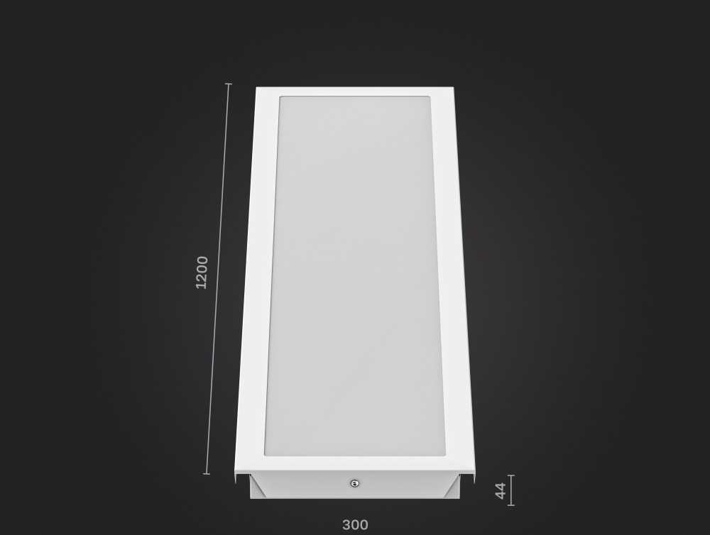 Светильник LED ДВО 52Вт 4000К 6300Лм IP54 CLIP-IN опал 1200х300х44мм DARKLUM