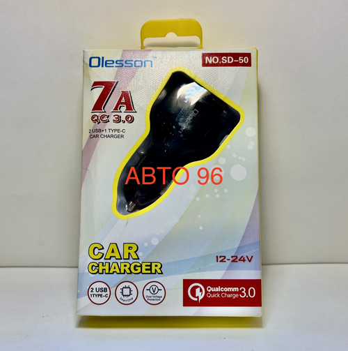 Автомобильное зарядное устройство Olesson, 7А, QC3.0 (1 шт.) Оптом