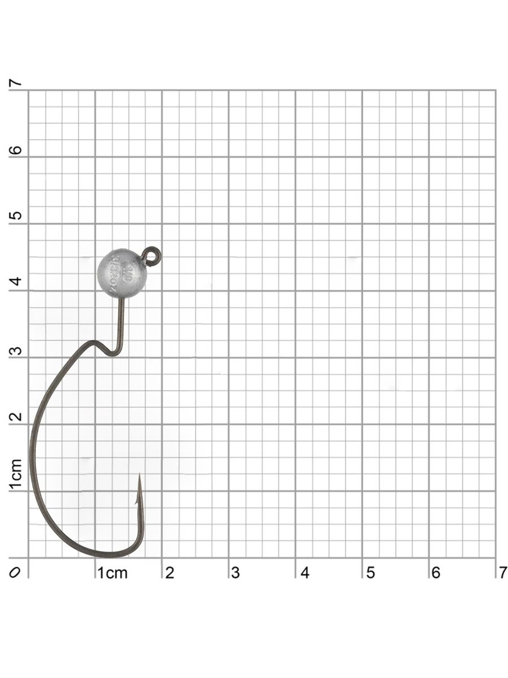 Джиг-головка для рыбалки BKK на офсетном крючке Silent Chaser - 1X - EWG Round Head, размер крючка 2/0, вес 2,65г, 4 шт.