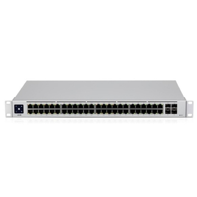 UBIQUITI USW-48-POE PoE-коммутатор в стойку, 48х 1G RJ45, 4х SFP, раздача 195 Вт